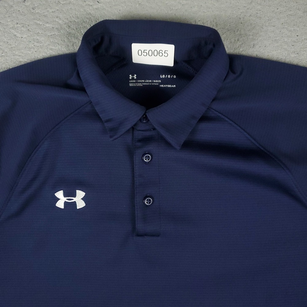 Under Armour Polo Shirt Mens Size Large Blue Golf Casual Short Sleeve